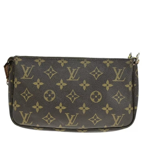 lOUIS VUITTON Pochette Accessoires Hand Bag Monogram Leather - Picture 1 of 16